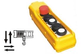 VİNÇ KABLOLU KUMANDASI 4 HAREKETLİ TEK HIZLI ACİL STOPLU